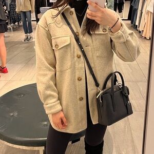 Brown Long Line Pocket Jacket / Shacket